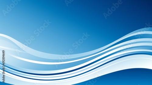 Serene Blue Wavy Lines on Gradient Background Depicting Oceanic Calmness and Flow