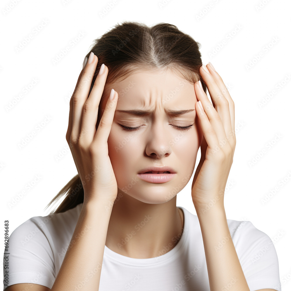 Ai Generated Young Woman Suffering from Headache Ai Generated Young Woman Suffering from Headache