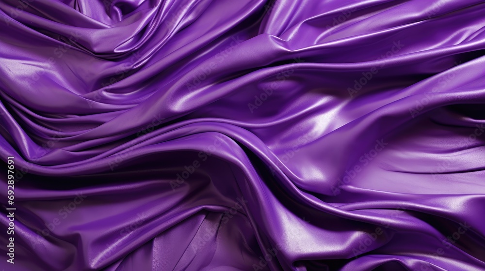 Obraz premium Soft texture of silk fabric, purple color, fabric background. The concept of a fashionable background for Christmas and New Year, Valentine's Day holiday.