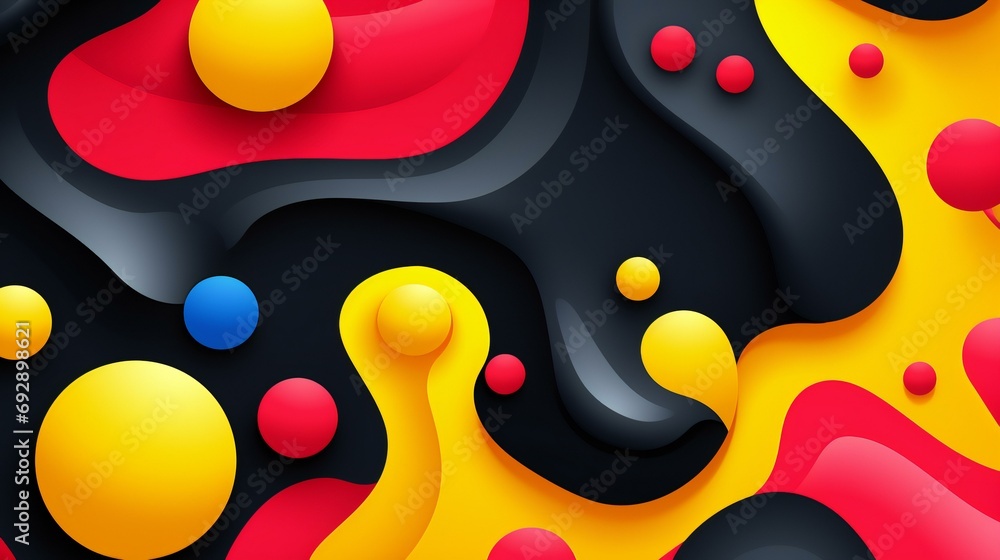 Playful Dance of Colors and Spheres in a Bold, Abstract Expression of Joyful Dynamism