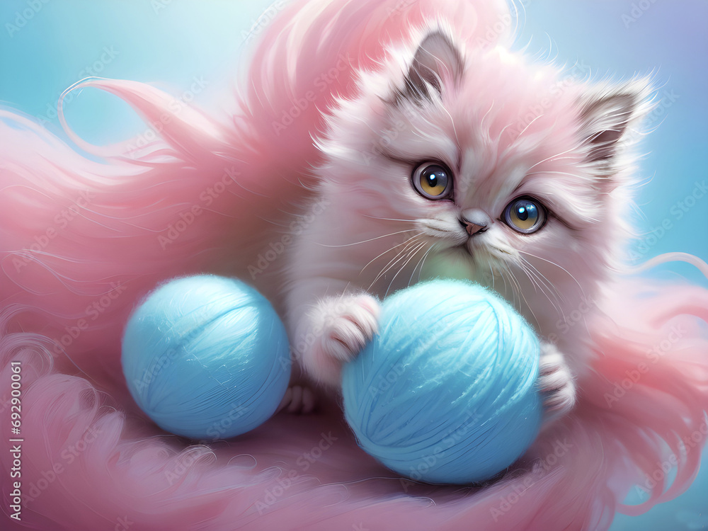 Little adorable cute fluffy persian exotic kitten
