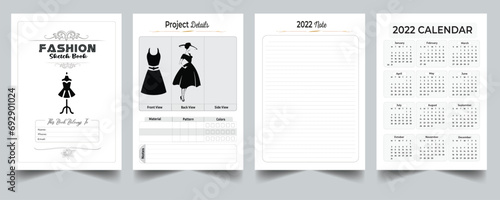 Fashion Sketchbook. Daily Gratitude Monthly & Yearly Undated Planner. Journal. Printable Gratitude Journal. Planner Bundle Design. Printable Planner Set with cover page layout template