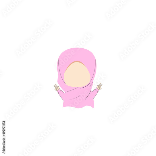 cute hijab female expression vector person