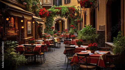 Authentic Italian Trattoria, the Perfect Culinary Restaurant with Outdoor Seating © Magenta Dream