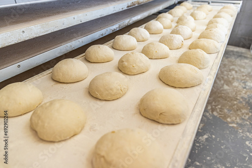 Ball dough on the production line