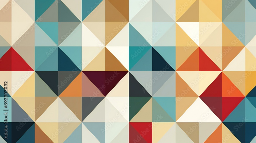 Geometric Abstract Design with a Modern Mosaic of Triangles in Earthy and Cool Tones Geometric Abstract Design with a Modern Mosaic of Triangles in Earthy and Cool Tones