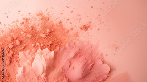 Abstract Peach Tones, Delicate Cosmetic Powder Explosion Elegance. photo