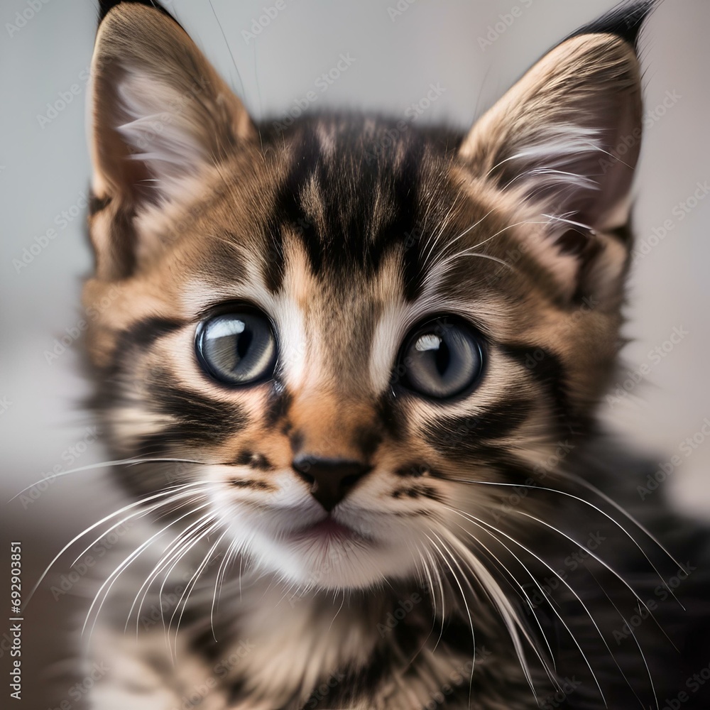 A playful portrait of a tabby kitten with bright, curious eyes3