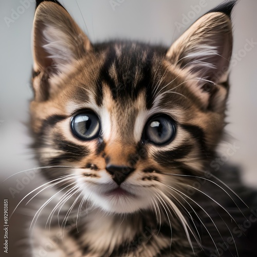 A playful portrait of a tabby kitten with bright, curious eyes3