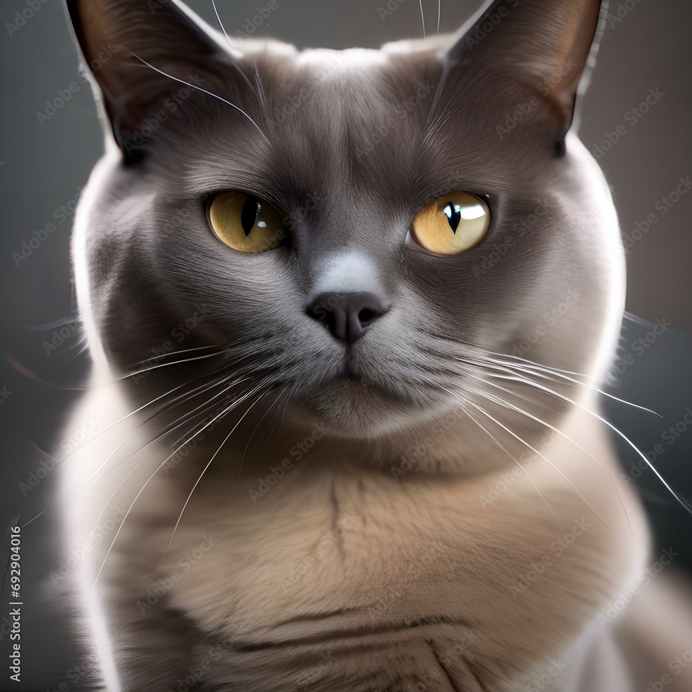 A sophisticated portrait of a Burmese cat displaying its rich, dark coat2