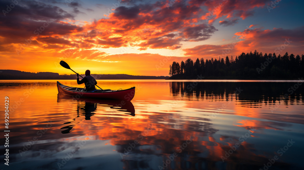 Kayak on lake