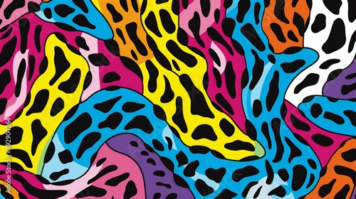 Vibrant Animal Print Collage with a Modern Artistic Twist in Bold Colors