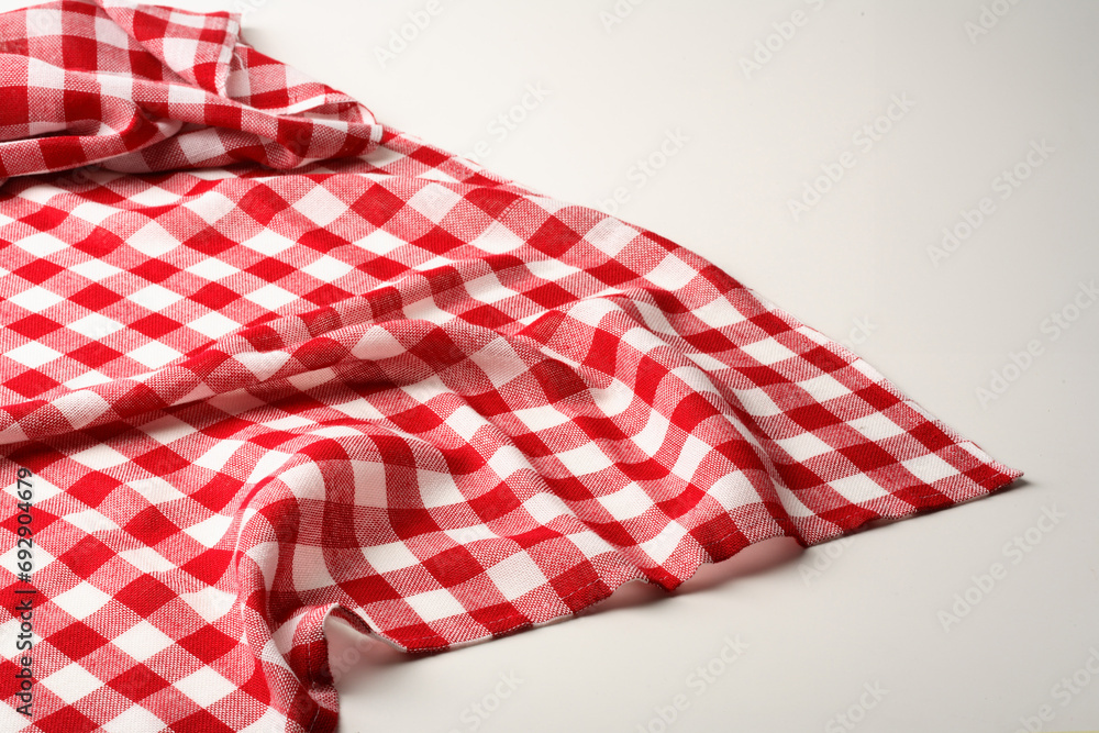 Fototapeta premium Checkered picnic blanket, red and white for background
