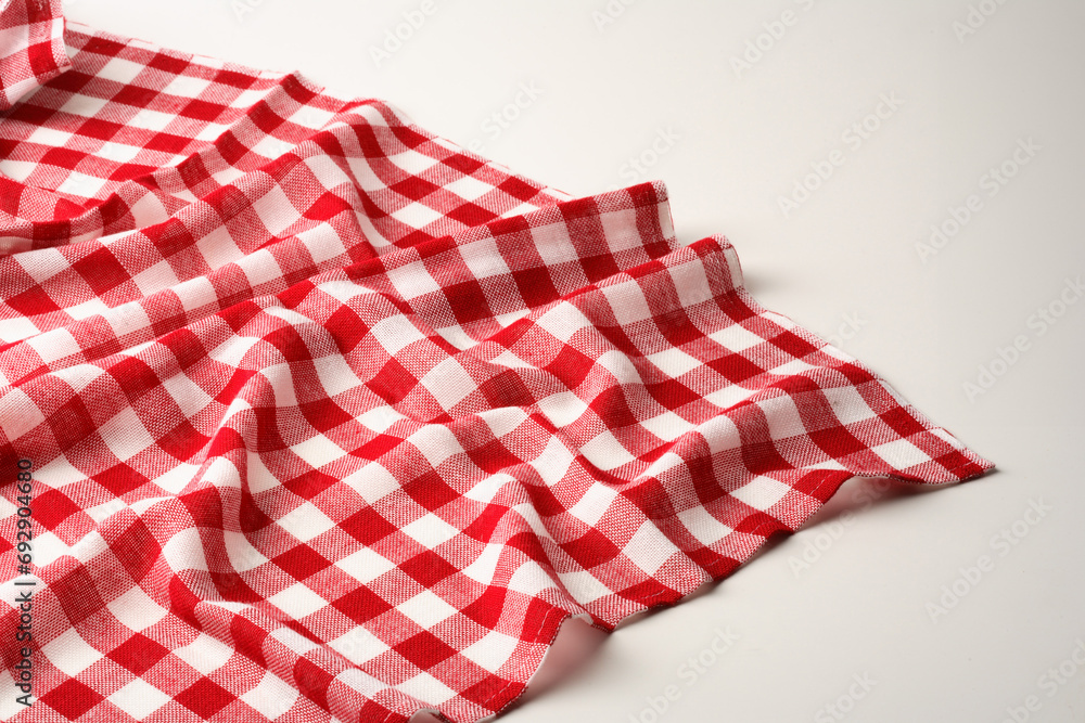 Checkered picnic blanket, red and white for background Checkered picnic blanket, red and white for background