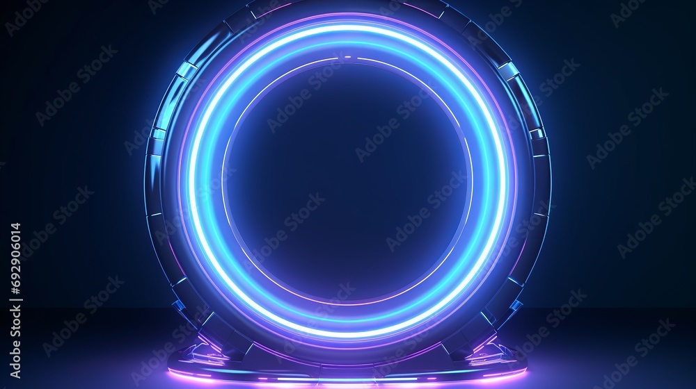 Futuristic Game Portal UI with Hologram Light Tech & Neon Circles - Sci-Fi Universe Teleportation - Realistic Isolated Illustration Futuristic Game Portal UI with Hologram Light Tech & Neon Circles - Sci-Fi Universe Teleportation - Realistic Isolated Illustration