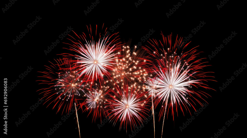 Fire work on the white background,