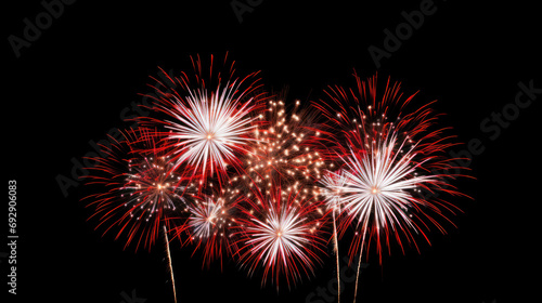 Fire work on the white background 