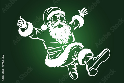 vector illustration of a cartoon Santa Claus