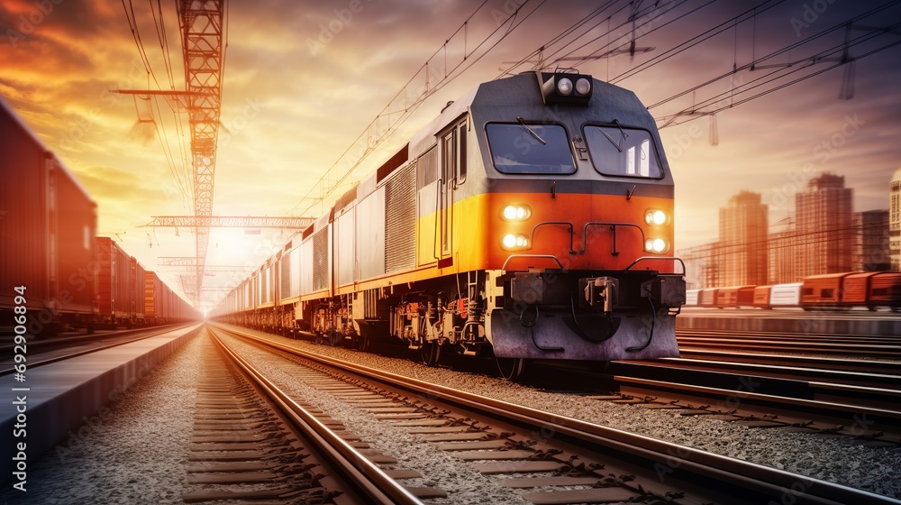 Efficient Global Logistics: Container Cargo Train, Air & Rail Transport, Maritime Shipping, Worldwide Online Orders Efficient Global Logistics: Container Cargo Train, Air & Rail Transport, Maritime Shipping, Worldwide Online Orders