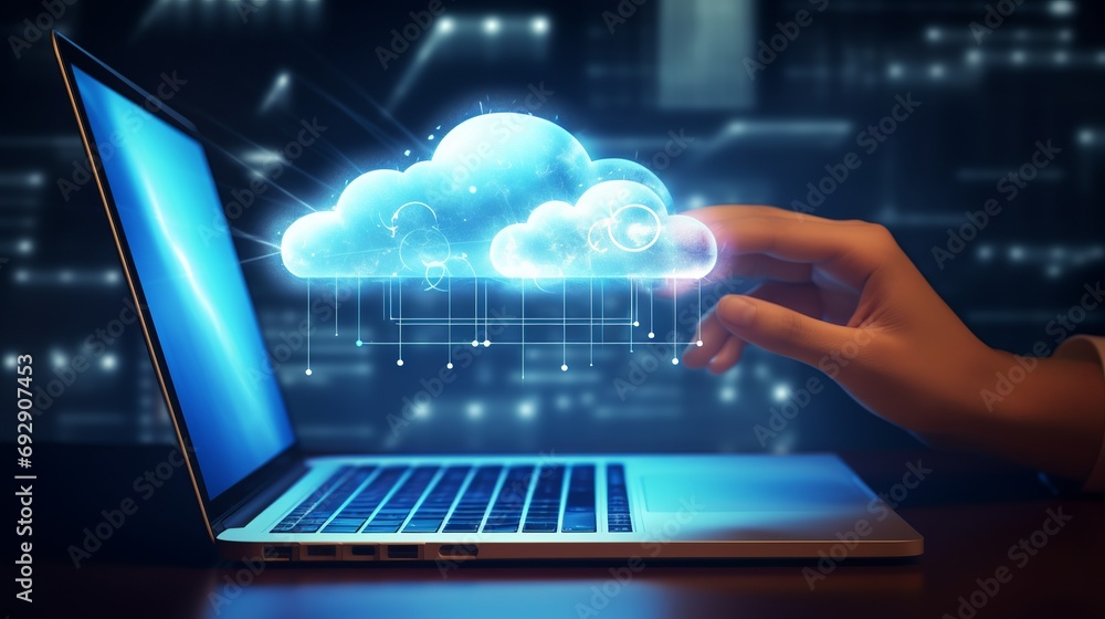 Laptop Connected to Cloud Network: Modern Cloud Computing and Data Storage Solutions for Business Networks Laptop Connected to Cloud Network: Modern Cloud Computing and Data Storage Solutions for Business Networks