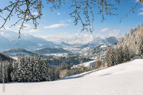 Winter Landscape in the Alps in upperaustria, Pyhrn-Priel photo