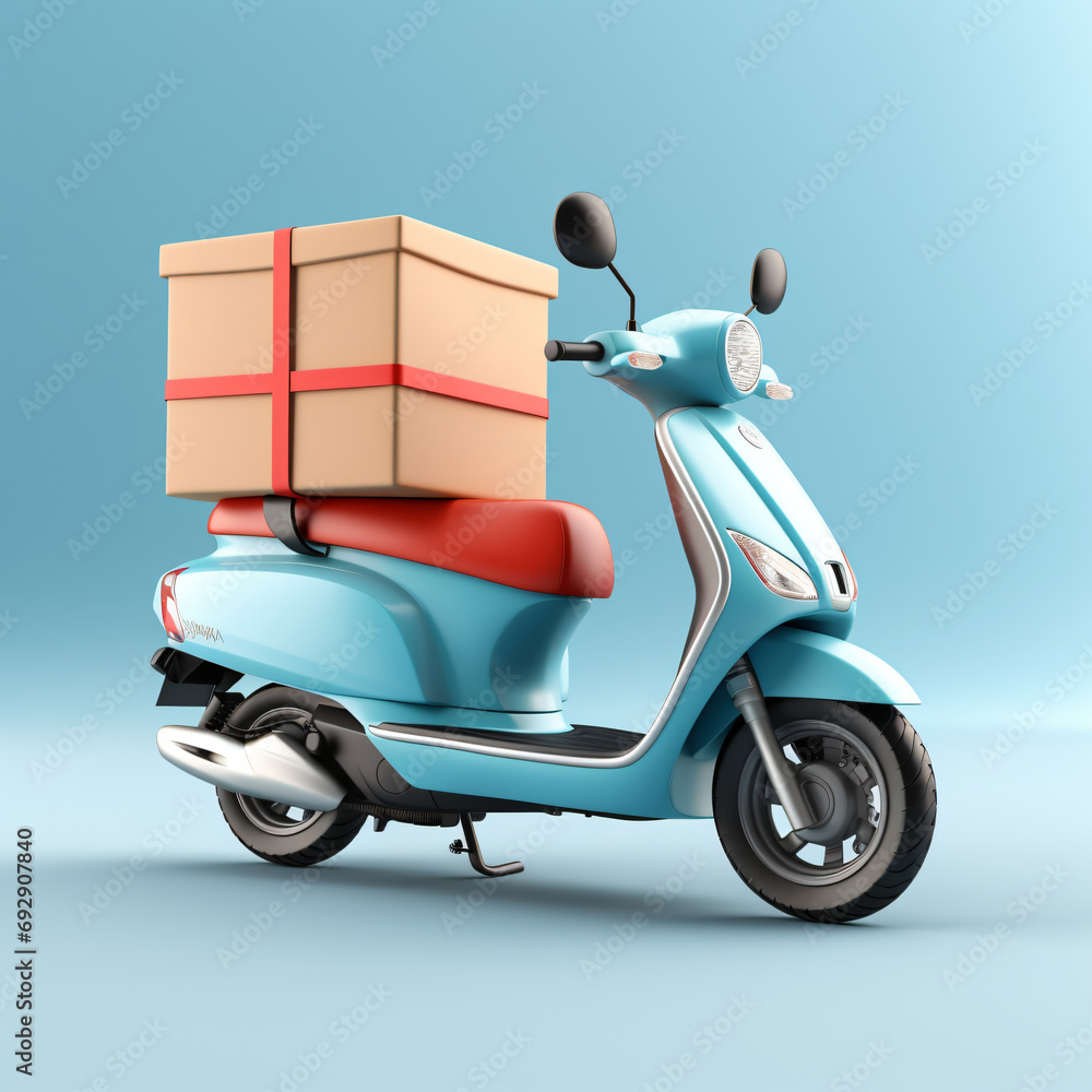 Online delivery motorcycle scooter fast speed concept