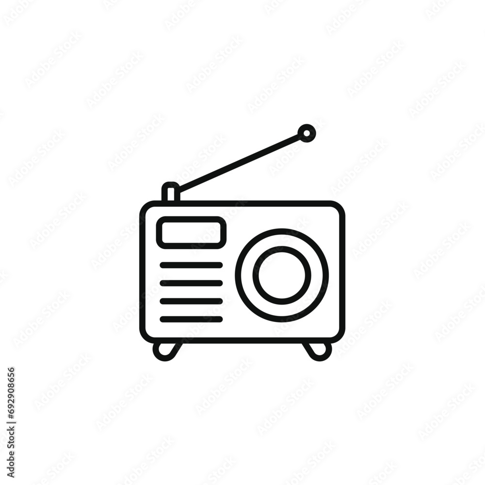 Radio line icon isolated on transparent background Radio line icon isolated on transparent background