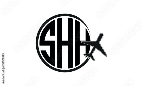 SHH three initial letter circle tour & travel agency logo design vector template. hajj  umrah agency, abstract, wordmark, business, monogram, minimalist, brand, company, flat, tourism agency, tourist 