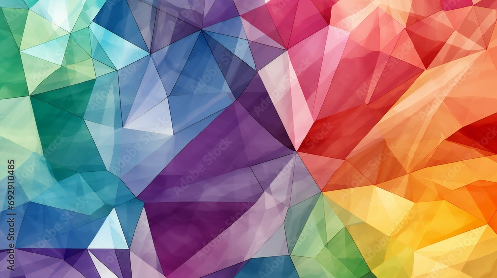Colorful Geometric Shapes Merging in a Vivid Kaleidoscope of Abstract Triangular Design Colorful Geometric Shapes Merging in a Vivid Kaleidoscope of Abstract Triangular Design