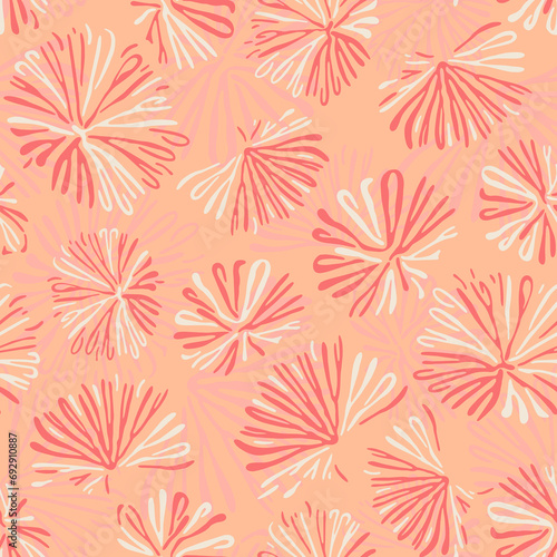 Sea Fan Coral - Peach Fuzz - Pantone Color of the Year 2024 - Pattern - nahtlos photo