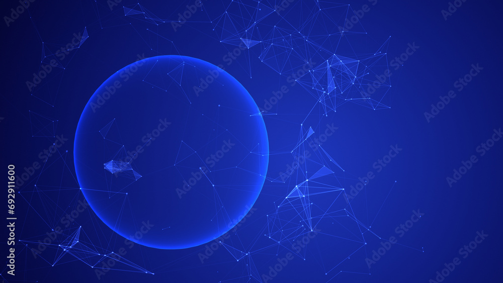 Fototapeta premium Earth and Plexus technology, engineering, and communications concept 