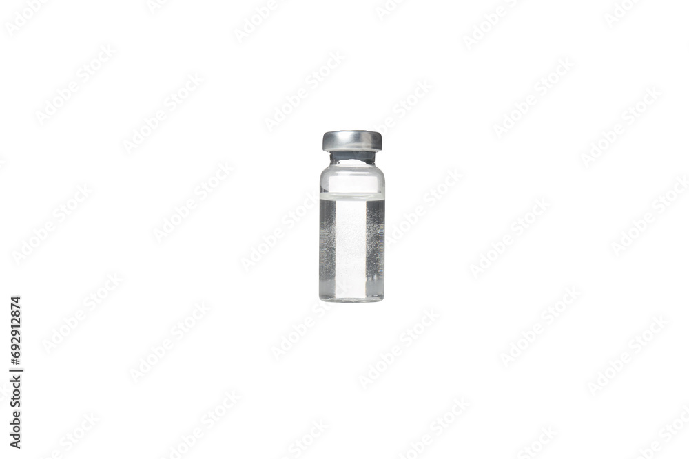 PNG, Glass medical bottle with liquid, isolated on white background PNG, Glass medical bottle with liquid, isolated on white background