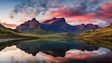 Drakensberg Mountain Reflections:
Reflective surfaces of crystal-clear mountain lakes in the Drakensberg Mountains. Majestic peaks surround the serene waters.
