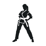 Martial art black icon on white background. Martial art silhouette