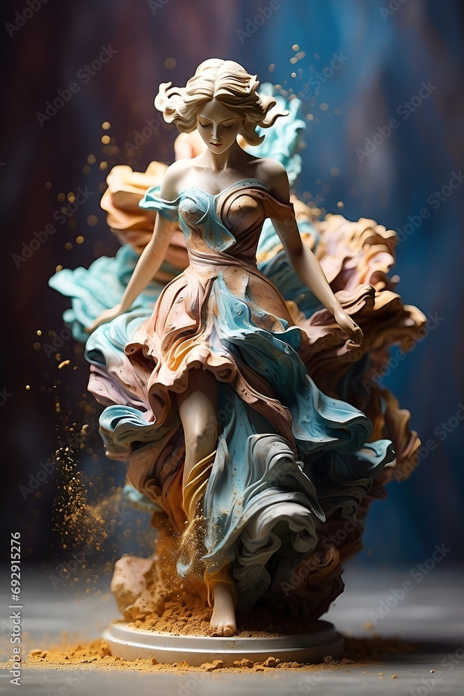 Statue of the beautiful woman. Illustration. Created with Generative AI