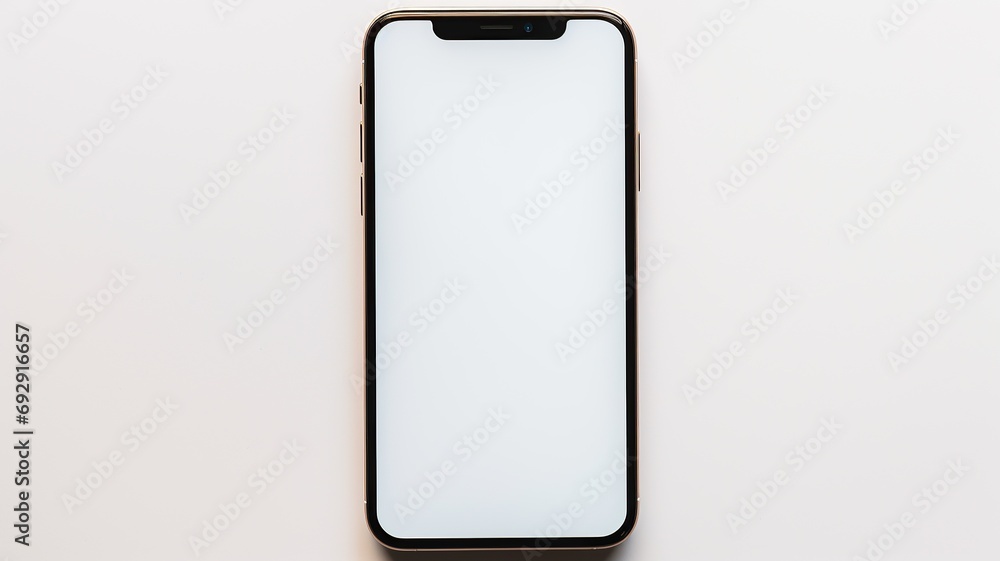 close up view of an empty screen smartphone on a white background AI generated close up view of an empty screen smartphone on a white background AI generated