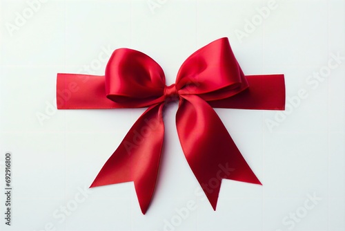 shinny red ribbon for gifts on white background
