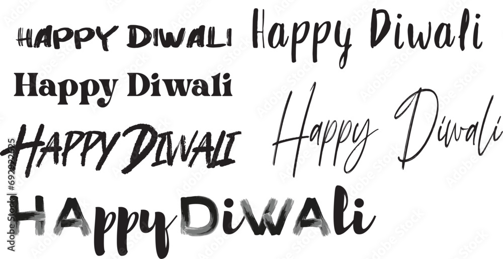 Happy Diwali text vector art | Happy Diwali text design | Happy Diwali cursive font design | Diwali Festival vector | Deepavali design