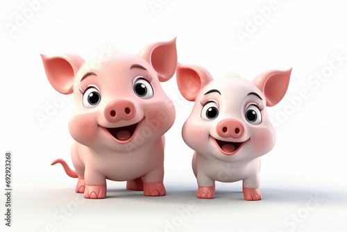 3d cartoon pig
