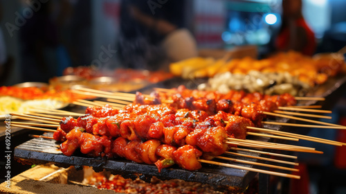 Korean Street Food Delights Featuring Irresistible Tteokbokki, Savory Odeng photo