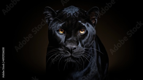 Black panther with a black background 