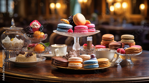 Gourmet Through a French Pastry Shop's Exquisite Collection of Cakes and Macarons