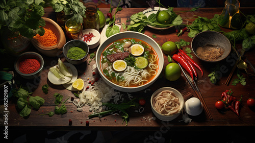 Vietnam Aromatic Delights at Our Exquisite Pho Noodle Restaurant in Served photo