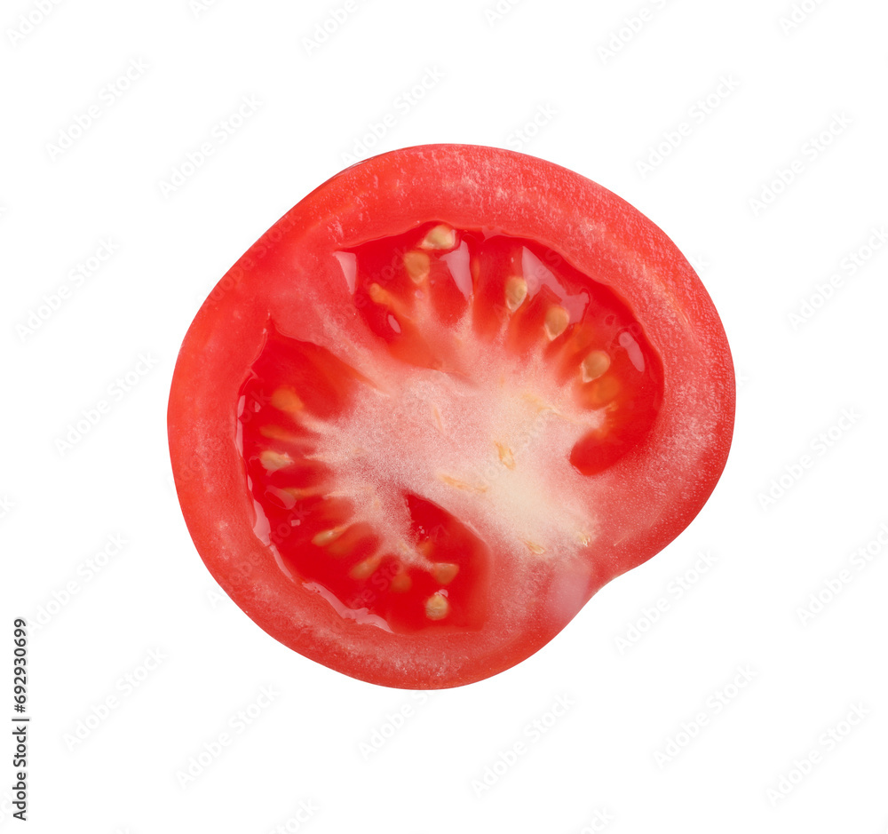 Half of red ripe tomato isolated on white Half of red ripe tomato isolated on white