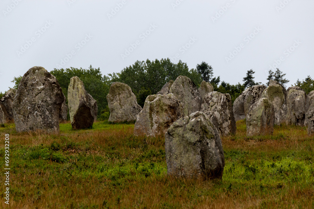 alignment of menhirs in the morning