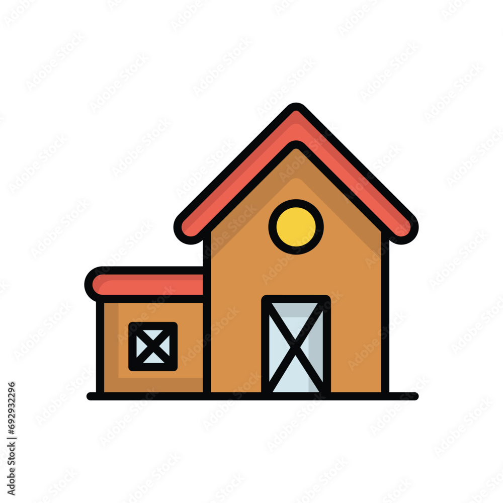 farmhouse icon with white background vector stock illustration farmhouse icon with white background vector stock illustration