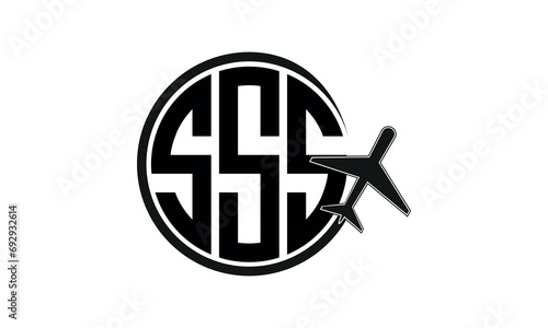 SSS three initial letter circle tour & travel agency logo design vector template. hajj  umrah agency, abstract, wordmark, business, monogram, minimalist, brand, company, flat, tourism agency, tourist 