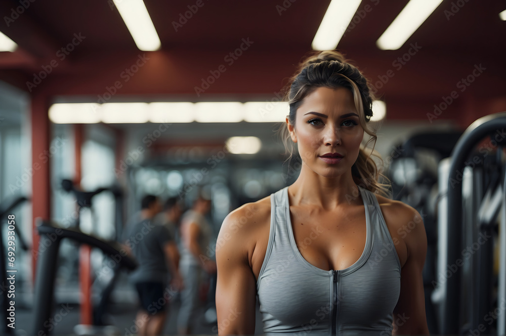 Portrait of a beautiful fitness woman at the gym.