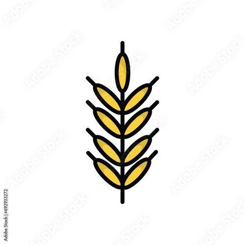 rice paddy icon with white background vector stock illustration