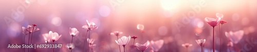 Ethereal Flowers in Dreamy Sunrise